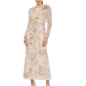 Mac Duggal NWT EMBELLISHED HIGH NECK LONG SLEEVE DRESS Size 10